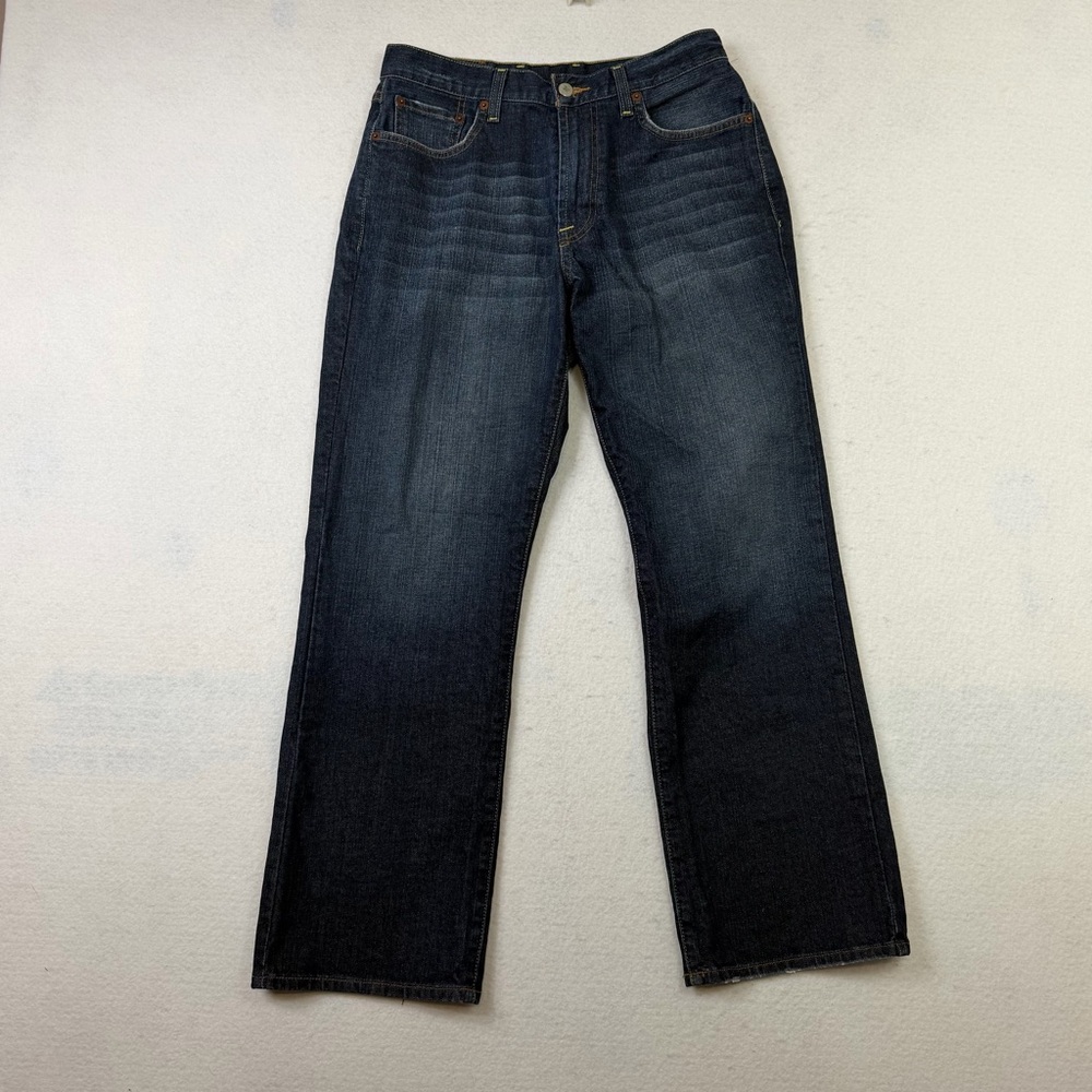 Lucky Brand Jeans Mens Classic Fit 30x 28 Blue Denim Straight Leg Short Inseam